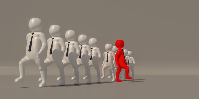 3d illustrator group of career Professional business symbols on a gray background, 3d rendering of the playing football. Includes a selection path.