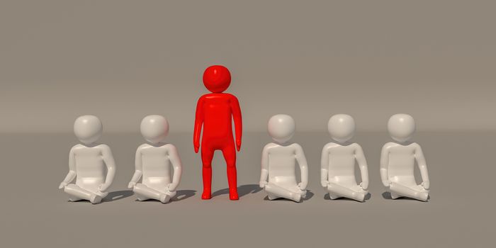 3d illustrator group of career Professional business symbols on a gray background, 3d rendering of the playing football. Includes a selection path.