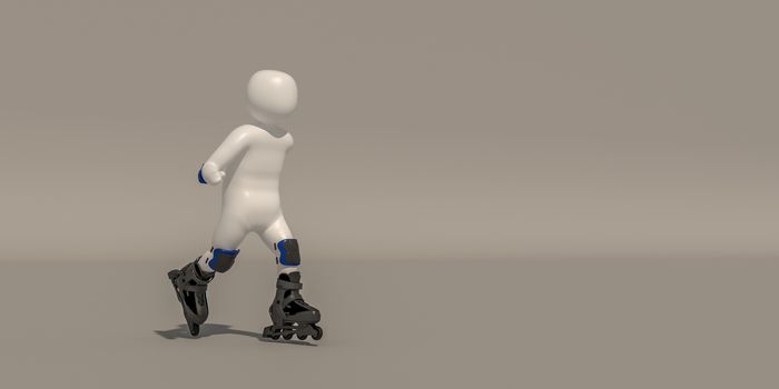 3d illustrator group of  sket symbols on a gray background, 3d rendering of the Playing sports. Includes a selection path.
