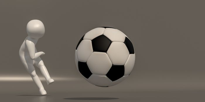 3d illustrator group of career symbols on a gray background, 3d rendering of the playing football. Includes a selection path.