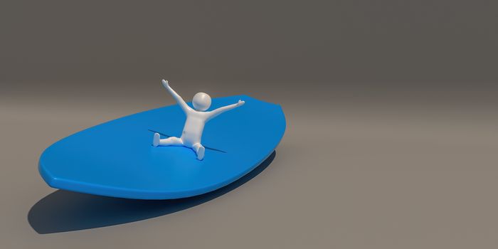 3d illustrator group of Surfing symbols on a gray background, 3d rendering of the Playing sports. Includes a selection path.