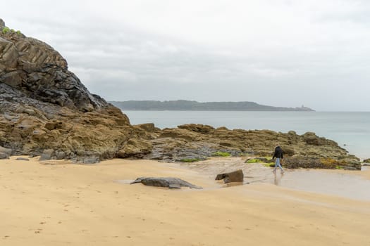 Bretagne of France sea coast hiking trail of tourism