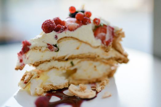 Tart with forest strawberries and mascarpone cream