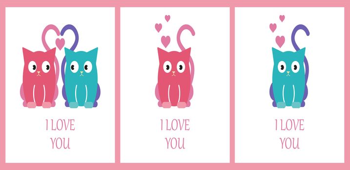 card set with cute cats