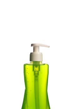 Bottle of liquid soap or cream or face wash dispensers or liquid stopper isolated on white background.