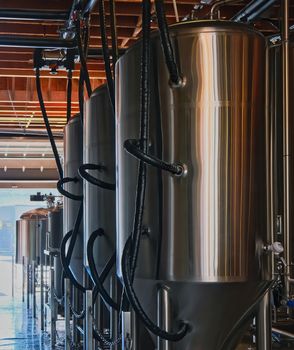 Stainless Steel Beer Tanks in Brewery