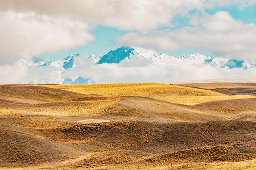 New Zealand scenic mountain landscape shot at Mount Cook National Park daytime