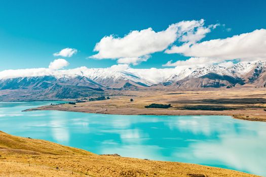 amazing landscapes viewed from Tekapo observatory, New Zealand