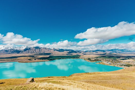 amazing landscapes viewed from Tekapo observatory, New Zealand