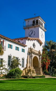 Clock Tower on Courthouse in Santa Barbara