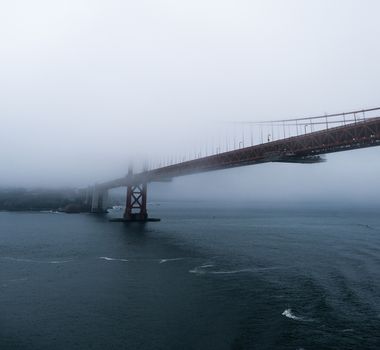 Golden Gate Rising From Fog in San Francisco Bay