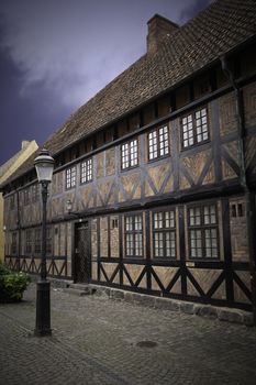 Malmo, Sweden, 13 September 2019 - View of Faxeska huset - a burghers house in half-timbered style from 1760s.