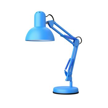 Blue Desk Lamp Isolated on White Background 3D Illustration