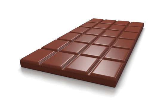 Chocolate Bar on White Background 3D Illustration