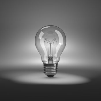 One Single Light Bulb under Spotlight