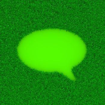 Grass Green Speech Bubble Symbol Shape 3D Illustration