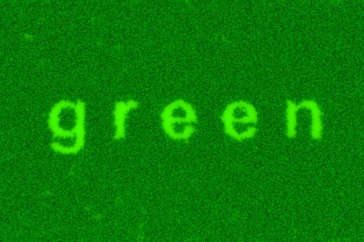 Grass Green Text Sign Shape 3D Illustration
