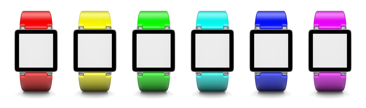 Multicolor Smartwatch with Blank Display Series, Front View