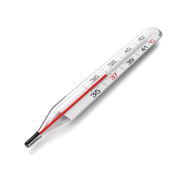 Clinical Thermometer on White Background 3D Illustration