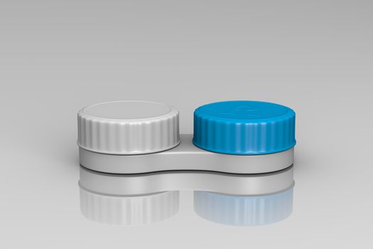 Contact Lens Container on Grey Background 3D Illustration