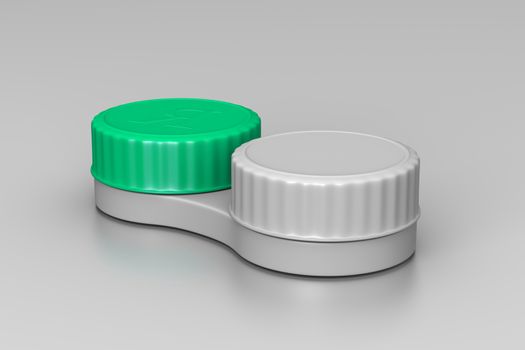 Contact Lens Container on Grey Background 3D Illustration