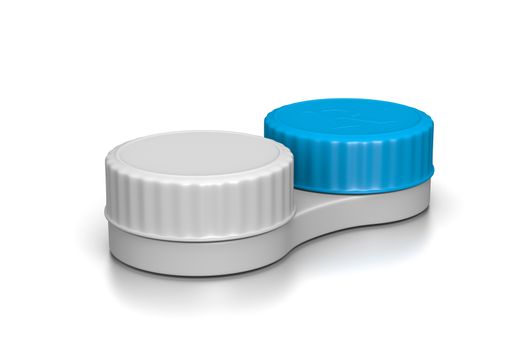 Contact Lens Container on White Background 3D Illustration