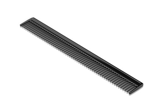 Black Comb on White Background 3D Illustration