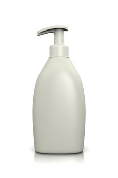 Blank White Liquid Soap Dispenser on White Background 3D Illustration