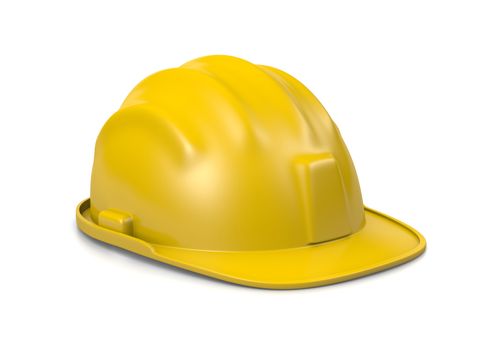 Yellow Hard Hat Isolated on White Background 3D Illustration