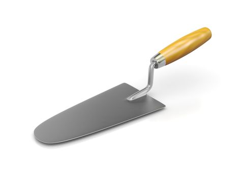 One Trowel on White Background 3D Illustration