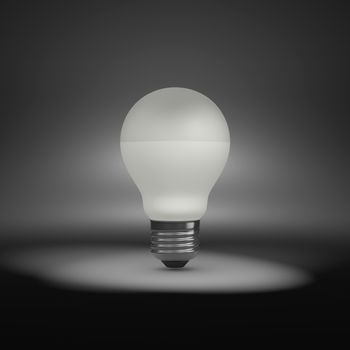 One Single LED Light Bulb under Spotlight