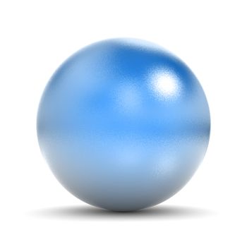 Blue Metallic Sphere 3D Illustration on White Background
