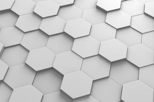 Hexagonal Tiles Arranged in Random Height