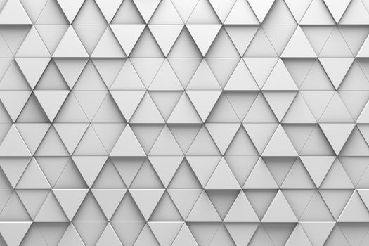 Wall of Triangle-Shaped Tiles Arranged in Random Height