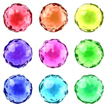 Set of Colorful Jelly Drops Isolated on White Background