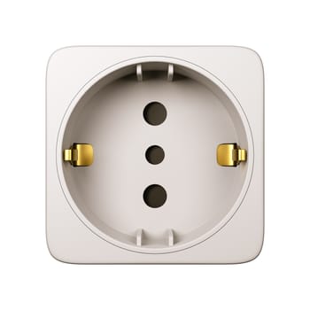 Electrical Outlet Isolated on White Background Close-up 3D Illustration