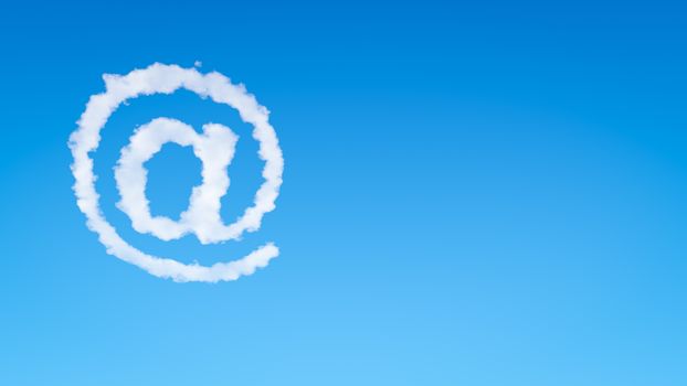 Email Symbol Shape Cloud in the Blue Sky with Copyspace