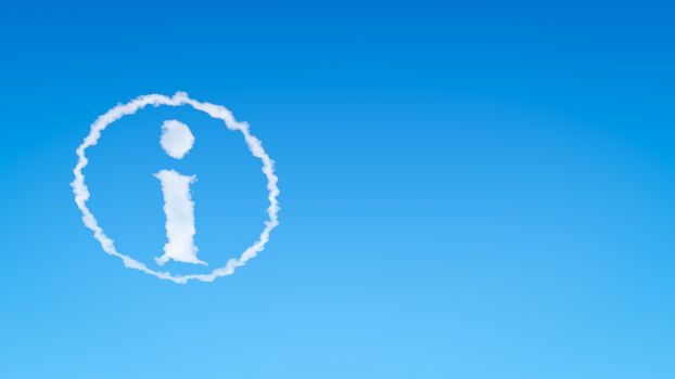 Information Symbol Shape Cloud in the Blue Sky with Copyspace
