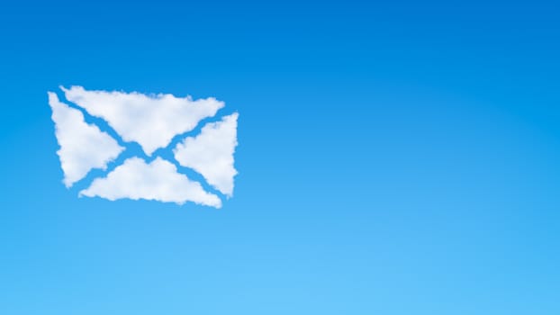 Envelope Symbol Shape Cloud in the Blue Sky with Copyspace
