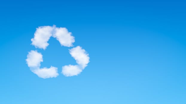 Recycle Symbol Shape Cloud in the Blue Sky with Copyspace