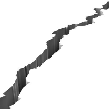 Crack in White Surface 3D Illustration