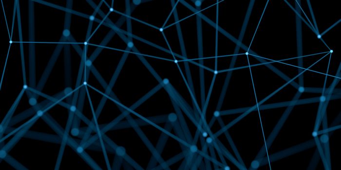 Dark Blue Network Abstract Background, Communication Concept