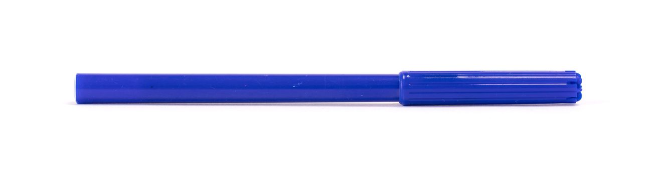 Blue felt-tip pen isolated on white background