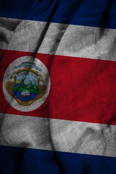 The state flag of Costa Rica coarse fabric