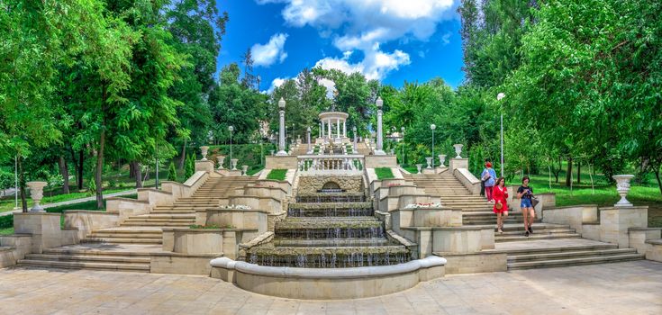 Chisinau, Moldova – 06.28.2019. Cascading stairs or Scara Cascadelor
near the Valea Morilor Lake in Chisinau, Moldova