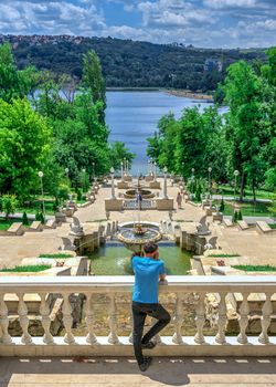 Chisinau, Moldova – 06.28.2019. Cascading stairs or Scara Cascadelor
near the Valea Morilor Lake in Chisinau, Moldova