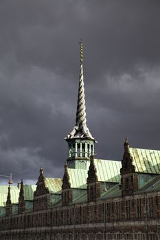 COPENHAGEN, DENMARK - 11 September 2019, Borsen view, also known as Borsbygningen, is a 17th-century stock exchange