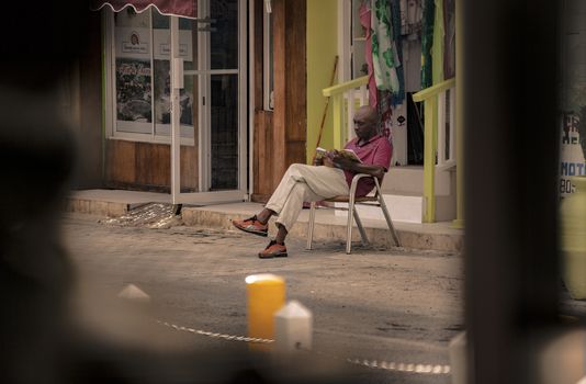 BAYAHIBE, DOMINICAN REPUBLIC 23 DECEMBER 2019: Dominican People in the streets in Bayahibe