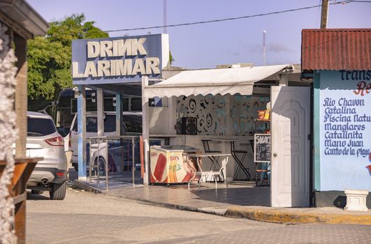BAYAHIBE, DOMINICAN REPUBLIC 23 DECEMBER 2019: Dominican drink shop