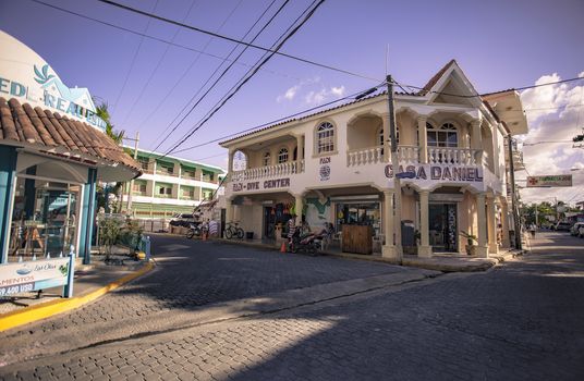 BAYAHIBE, DOMINICAN REPUBLIC 23 DECEMBER 2019: Caribbean coloured houses